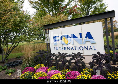 A logo sign outside of the headquarters of FONA International, Inc., in Geneva, Illinois on October 15, 2016. Stock Photo