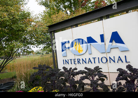 A logo sign outside of the headquarters of FONA International, Inc., in Geneva, Illinois on October 15, 2016. Stock Photo