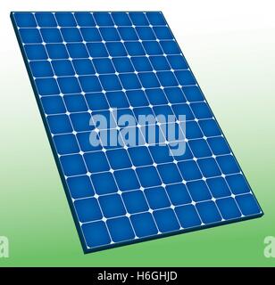 High efficiency solar panel of 96 monocrystalline cell. Vector illustration. Stock Vector