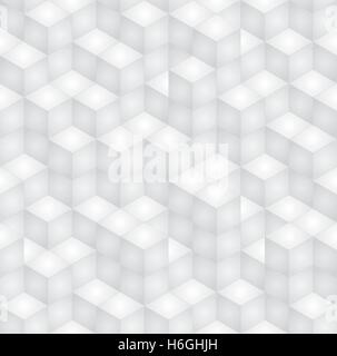 Stack of white cubes in isometric perspective. Seamless 3D web background. Stock Vector