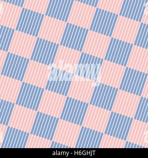 Striped Squares. Vector seamless background in ROSE QUARTZ & SERENITY colors of the year 2016 Stock Vector