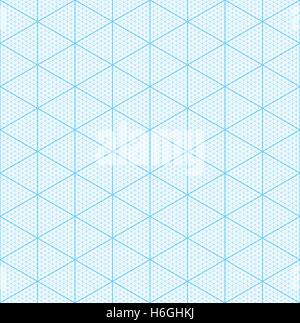 Isometric graph paper for 3D design. Seamless vector pattern. Stock Vector