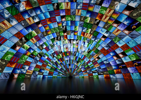 Giant multimedia video and image wall Stock Photo