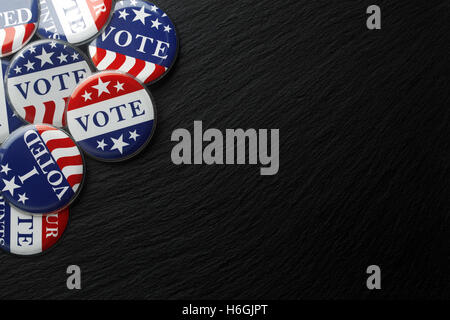 Red, white, and blue vote buttons background Stock Photo