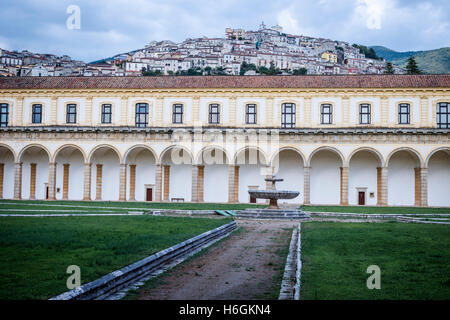 Great Cloister of the Certosa di San Lorenzo Charterhouse in Padula, Campania, Italy. Stock Photo