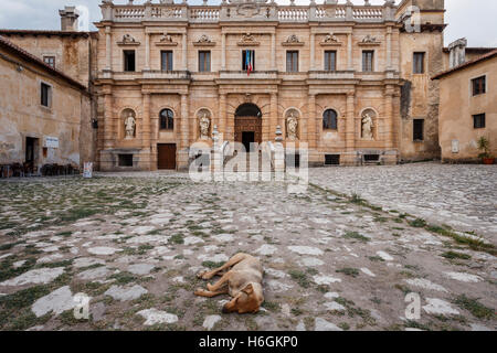 Front entrance of the Certosa di San Lorenzo charterhouse in Padula, Capania, Italy. Stock Photo