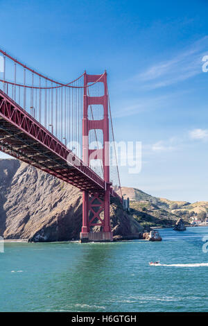 View of the Golden Gate Bridge in San Francisco Bay Stock Photo