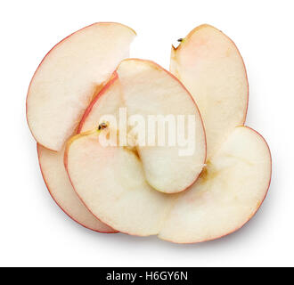 Sliced apple isolated on white background, top view Stock Photo