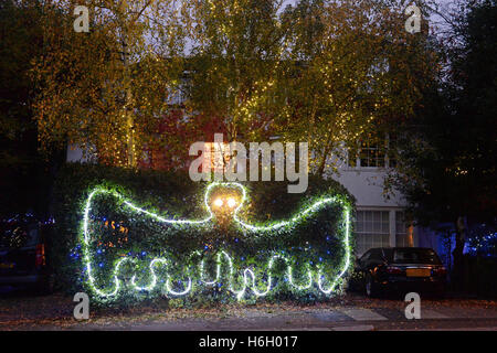 A general view of Halloween decorations outside Jonathan Ross's house in north London, ahead of his annual party. Stock Photo