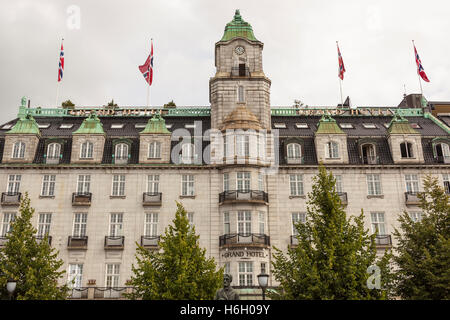 The Grand Hotel, Karl Johans Gate, Oslo, Norway. Annual venue of the winner of the Nobel Peace prize Stock Photo