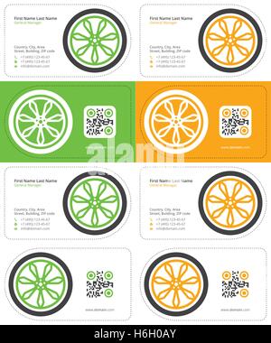 wheel business card 2 Stock Vector