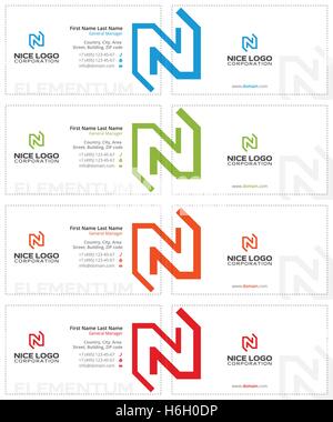 n letter business card light Stock Vector