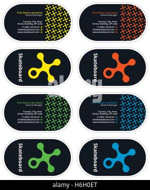 skateboard business card Stock Vector