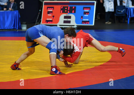 Orenburg, Russia - 29 October 2016: Boys competitions Sambo in the Championship of Russia in Sambo among boys and girls born 200 Stock Photo