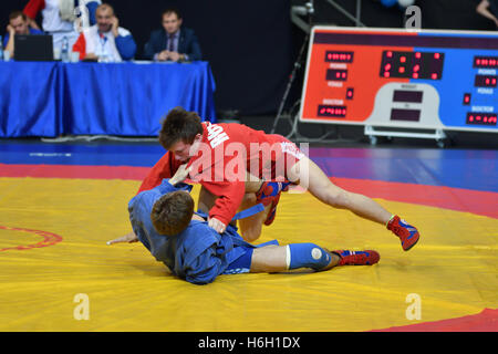 Orenburg, Russia - 29 October 2016: Boys competitions Sambo in the Championship of Russia in Sambo among boys and girls born 200 Stock Photo