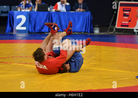 Orenburg, Russia - 29 October 2016: Boys competitions Sambo in the Championship of Russia in Sambo among boys and girls born 200 Stock Photo