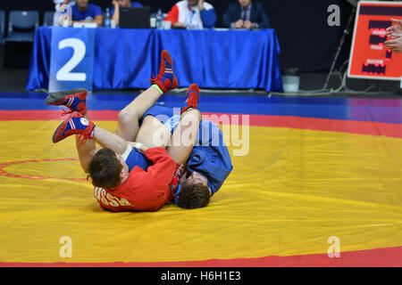 Orenburg, Russia - 29 October 2016: Boys competitions Sambo in the Championship of Russia in Sambo among boys and girls born 200 Stock Photo