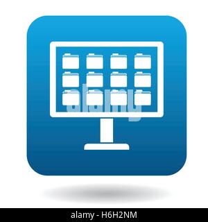 Storing files in computer icon, simple style Stock Vector