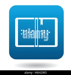 Book written in Braille icon in simple style Stock Vector
