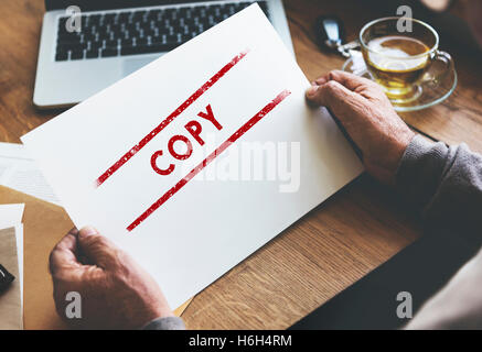 Copy Duplicate Print Scan Transcript Counterfoil Concpet Stock Photo