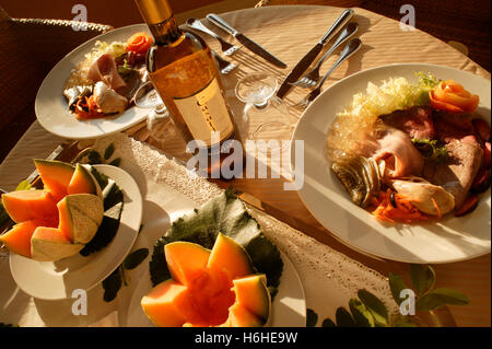 Food in a restaurant, Sicily, Italy, Europe Stock Photo