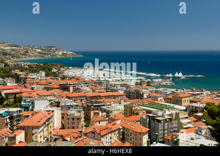 View of the town and port, San Remo, Riviera, Liguria, Italy, Europe Stock Photo