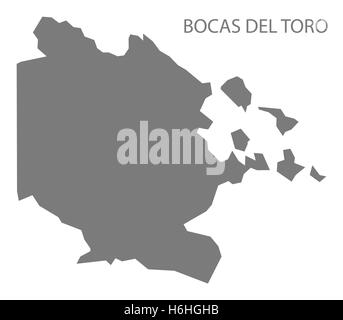 Bocas del toro Panama Map grey Stock Photo