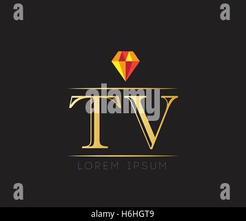 Diamond TV Logo Design Stock Vector