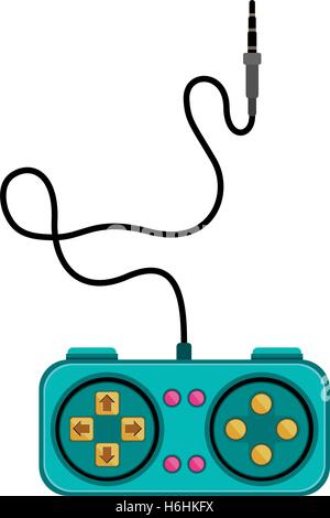 Video Game Remote Rectangular Buttons joystick with buttons for games and connector vector illustration Stock ...
