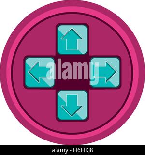 circular shape with arrows buttons for games vector illustration Stock Vector