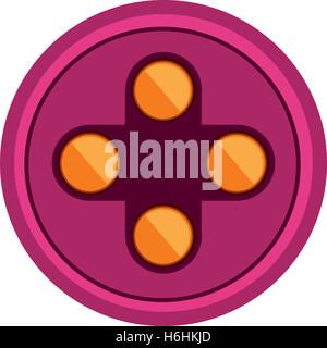 circular shape with yellow buttons for games vector illustration Stock Vector