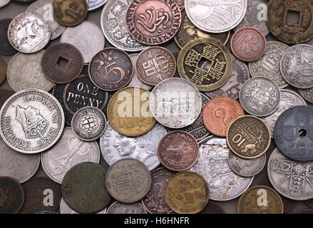 Old coin collection Stock Photo