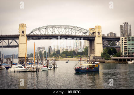 A view of the Burrard Street Bridge in Vancouver, British Columbia, Canada. Stock Photo