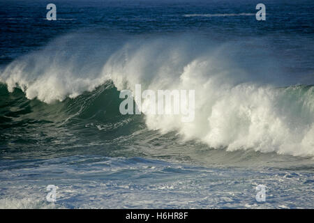 Seascape with large breaking wave and water spray Stock Photo