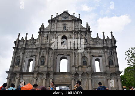 Ruins of st. Paul's cathedral in Macau, China Stock Photo