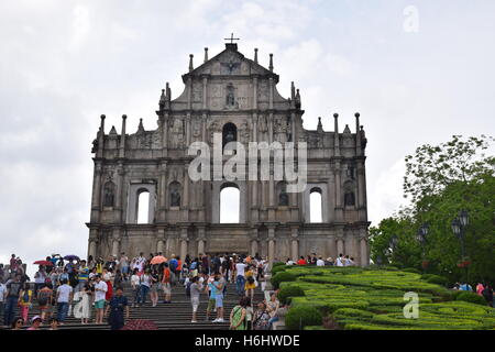 Ruins of the facade of st. Paul's cathedral in Macau, China Stock Photo