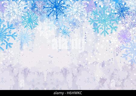 Winter snowstorm horizontal background Stock Vector