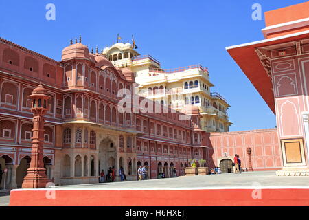 Riddhi-Siddhi Pol and Chandra Mahal, City Palace, Jaipur, Rajasthan, India, Indian subcontinent, South Asia Stock Photo