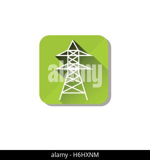 Transmission Power Tower Ecological Icon Flat Vector Illustration Stock Vector