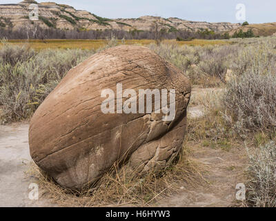 Cannonball concretions, North Unit, Theodore Roosevelt National Park, North Dakota. Stock Photo