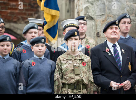 Brentwood, Essex, 29th October 2016, Cadets and veterans at Poppy appeal launch, Brentwood, Essex Credit:  Ian Davidson/Alamy Live News Stock Photo