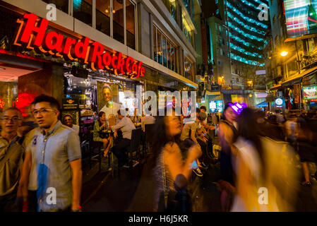 The famous Lan Kwai Fong bar area, Hong Kong, China. Stock Photo