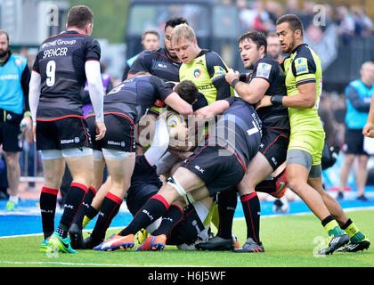 AVIVA Rugby Premier League Saracens v Leicester Tigers at Allianz Park London, UK. 29th Oct, 5. Action during the match which was won Saracens 24-10 Credit:  Leo Mason/Alamy Live News Stock Photo