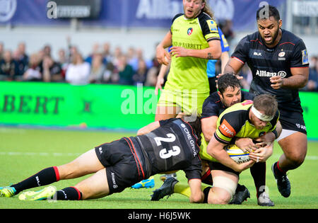 AVIVA Rugby Premier League Saracens v Leicester Tigers at Allianz Park London, UK. 29th Oct, 5. Action during the match which was won Saracens 24-10 Credit:  Leo Mason/Alamy Live News Stock Photo