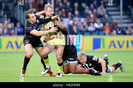 AVIVA Rugby Premier League Saracens v Leicester Tigers at Allianz Park London, UK. 29th Oct, 5. Action during the match which was won Saracens 24-10 Credit:  Leo Mason/Alamy Live News Stock Photo