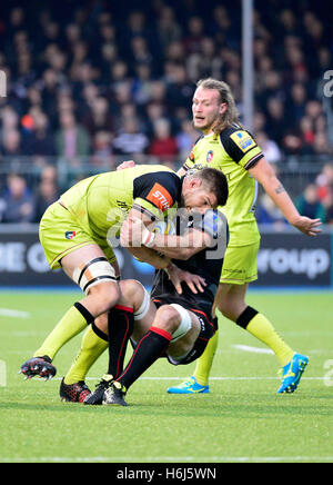 AVIVA Rugby Premier League Saracens v Leicester Tigers at Allianz Park London, UK. 29th Oct, 5. Action during the match which was won Saracens 24-10 Credit:  Leo Mason/Alamy Live News Stock Photo