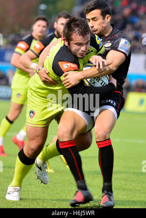 AVIVA Rugby Premier League Saracens v Leicester Tigers at Allianz Park London, UK. 29th Oct, 5. Action during the match which was won Saracens 24-10 Credit:  Leo Mason/Alamy Live News Stock Photo