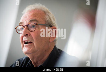 Karlsruhe, Germany. 09th Sep, 2016. Ruediger Dillmann, director of the Karlsruhe Institute for Technology (KIT), answers questions during a dpa interview in his office in Karlsruhe, Germany, 09 September 2016. Photo: Christoph Schmidt/dpa/Alamy Live News Stock Photo