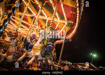 York, UK. 29th October, 2016. North Yorkshire’s biggest fireworks party, KABOOM, took place in the grounds of Castle Howard. Listed as one of the top 5 firework displays in the UK, the event also included a unique Star Wars themed laser show, Jedi light sabre training for all ages, a vintage funfair, fire and light jugglers, and the Minster FM stage show. Photo shows the vintage funfair at the event. Credit:  Bailey-Cooper Photography/Alamy Live News Stock Photo