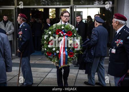 Prague, Czech Republic. 20th Feb, 2015. October 28th - 1918 ''“ World War I: Czechoslovakia declares independence from Austria-Hungary marking the beginning of an independent Czechoslovak state, after 300 years. © David Tesinsky/ZUMA Wire/Alamy Live News Stock Photo